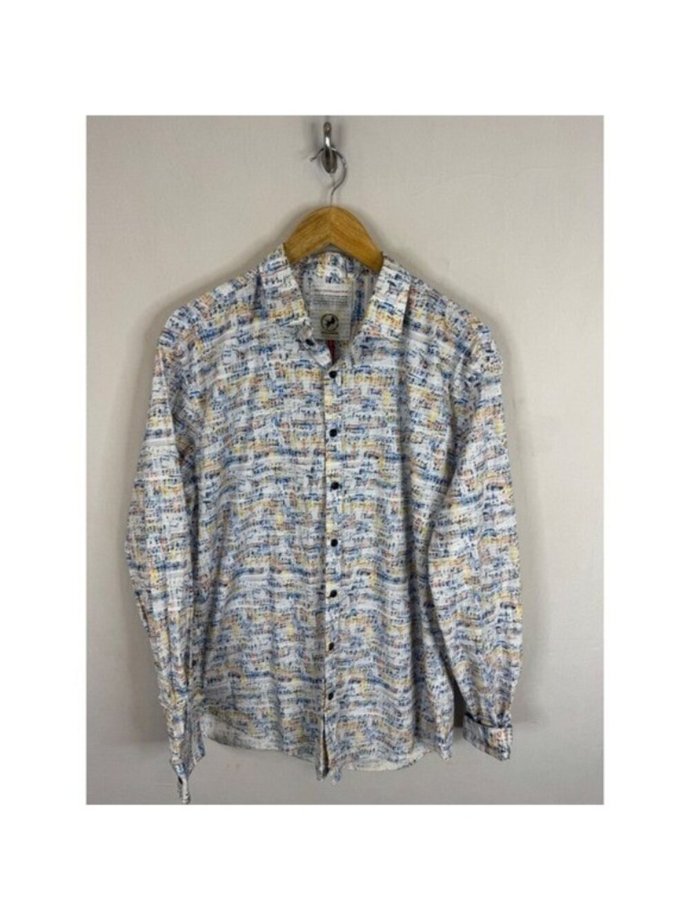 A Fish Named Fred Mens 2XL Music Sheet Print Button Down Shirt Multicolor Cotton